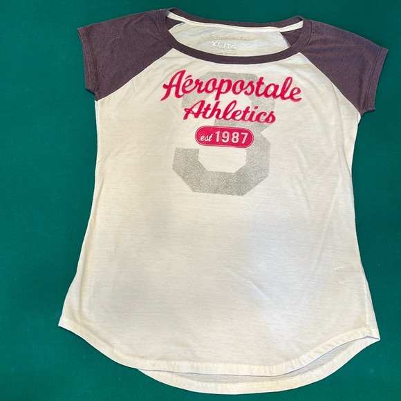 Aeropostale- navy blue,white with hot pink lettering youth XL - Picture 1 of 4